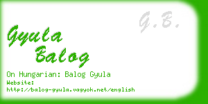 gyula balog business card